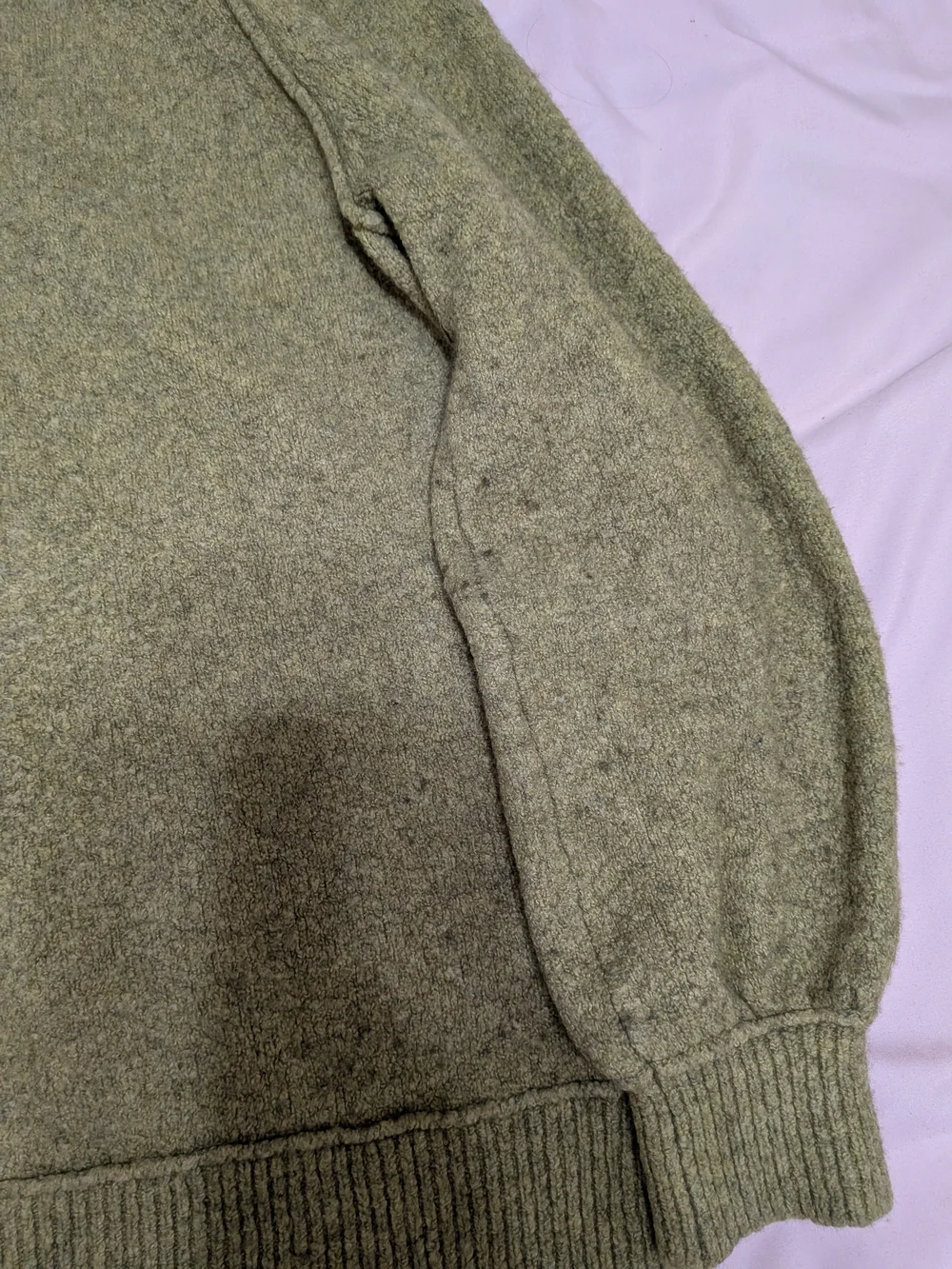 Free People Olive Green Off-the-Shoulder Knit Sweater - Picture 8 of 9